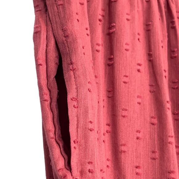 Old Navy Clip Dots Wide Leg Crop Pants Sz S Pink Pull On Elastic Waist Pockets - Picture 4 of 9